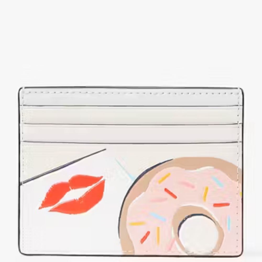 Kate Spade Coffee Break Donut Small Slim Card Holder nwt in packaging - Picture 2 of 2
